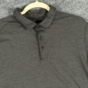 Lululemon Polo Shirt Mens Large Striped Lightweight Athletic‎ Golf Performance